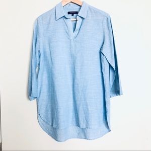 Lafayette 148 Blue White Striped Tunic Size P